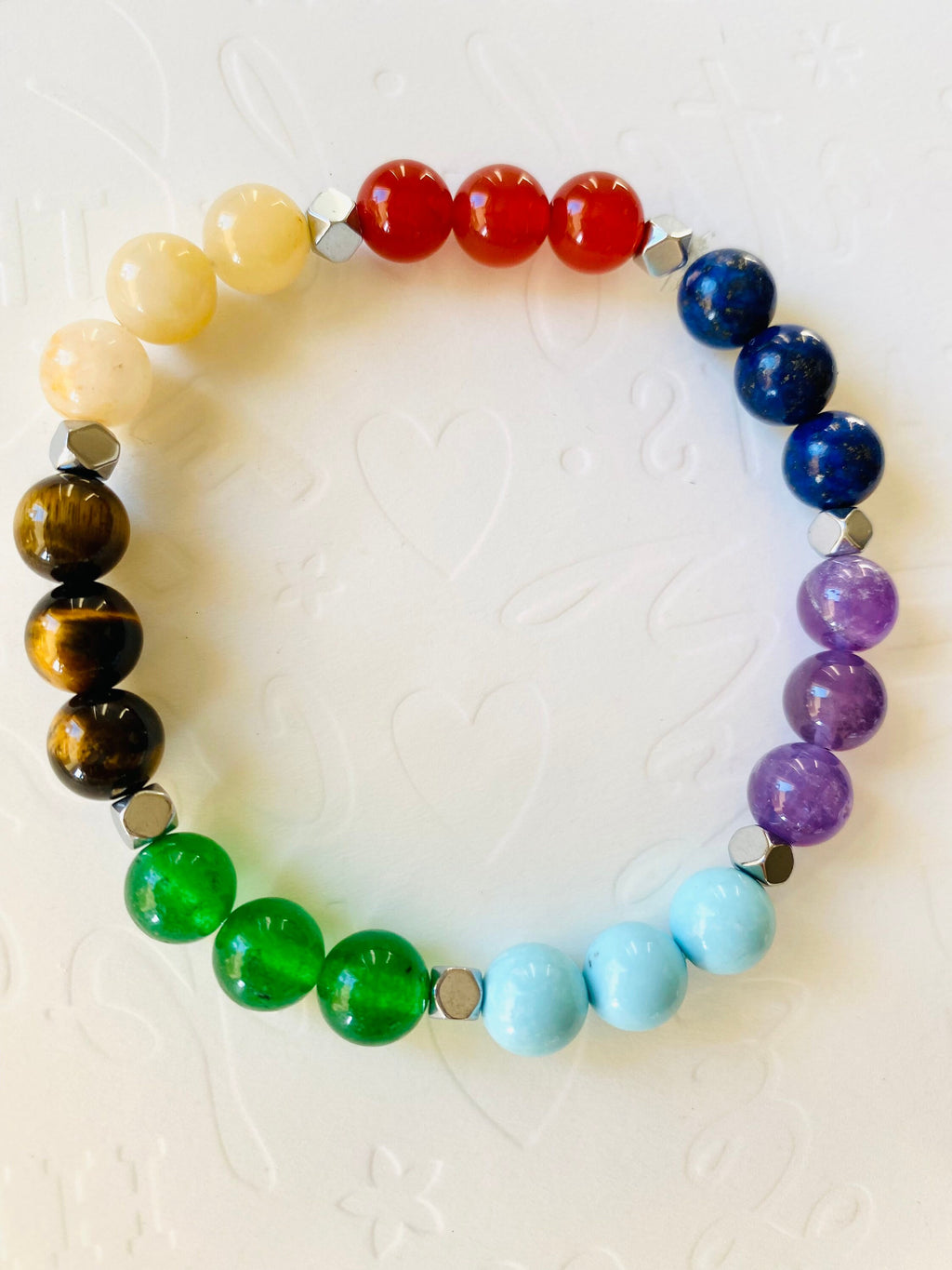 7 Chakra Gemstone Bracelet, Spiritual Balance, Yoga Jewelry