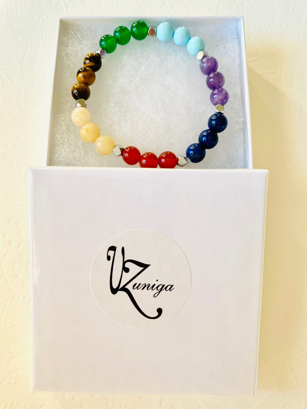 7 Chakra Gemstone Bracelet, Spiritual Balance, Yoga Jewelry