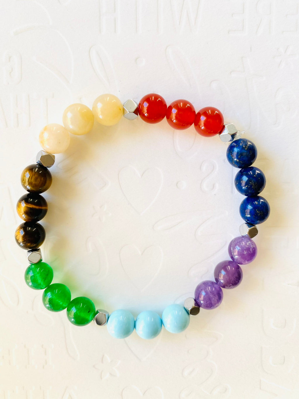 7 Chakra Gemstone Bracelet, Spiritual Balance, Yoga Jewelry