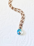 Swarovski Crystal Teardrop Necklace, Gold Plated Faceted Pendant