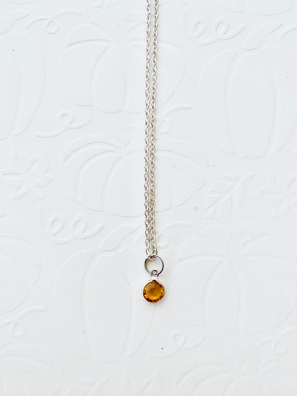 Silver Plated Swarovski Birthstone Charm Necklace