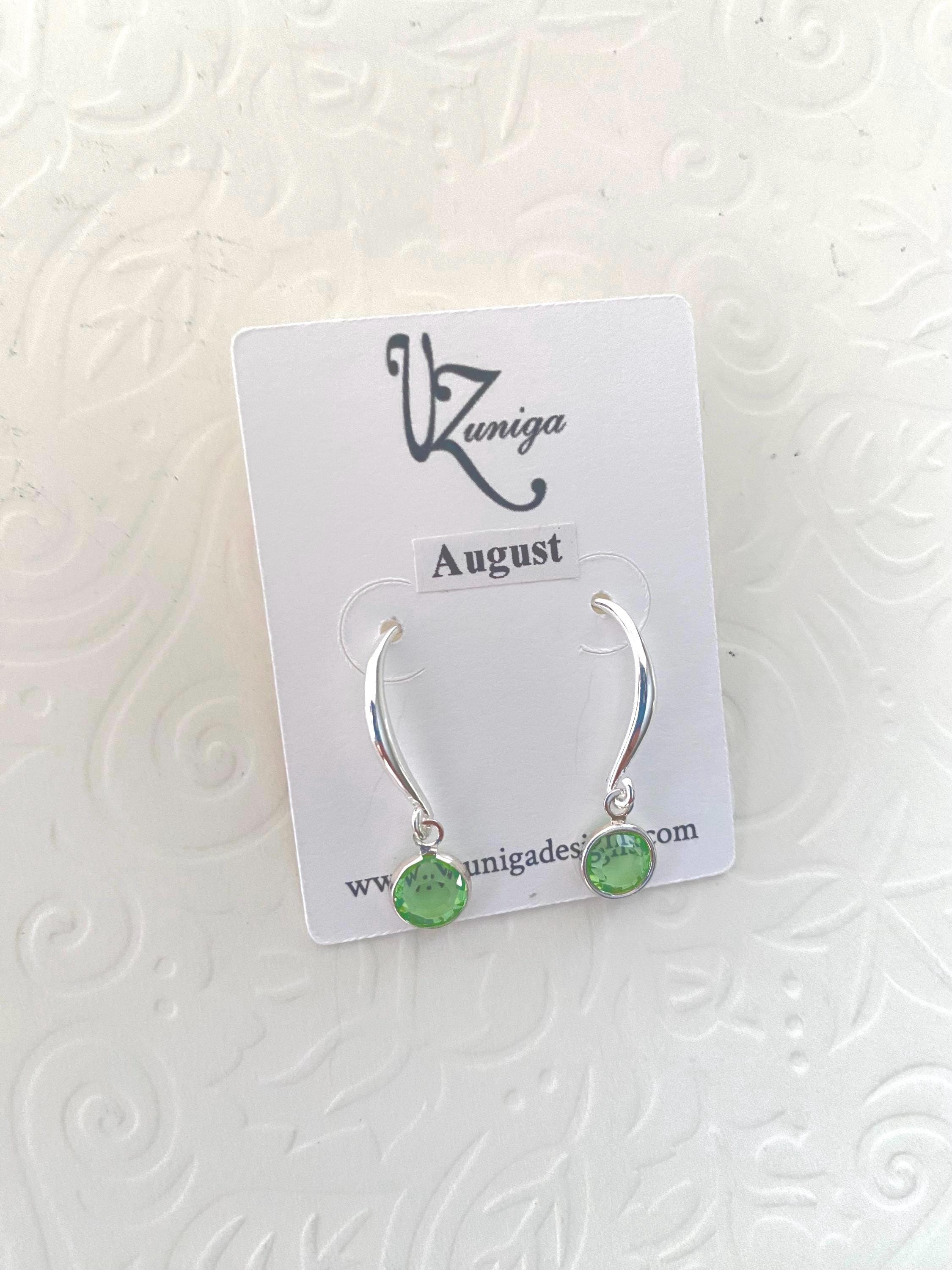Swarovski Birthstone Charm Earrings, Sterling Silver Hooks