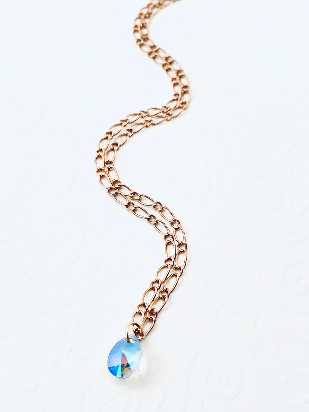 Swarovski Crystal Teardrop Necklace, Gold Plated Faceted Pendant