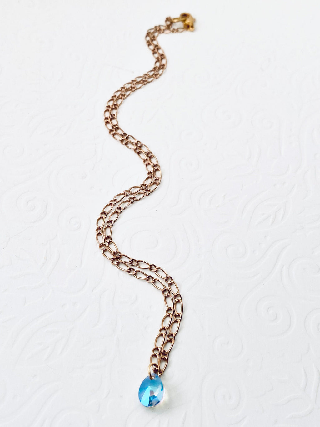 Swarovski Crystal Teardrop Necklace, Gold Plated Faceted Pendant
