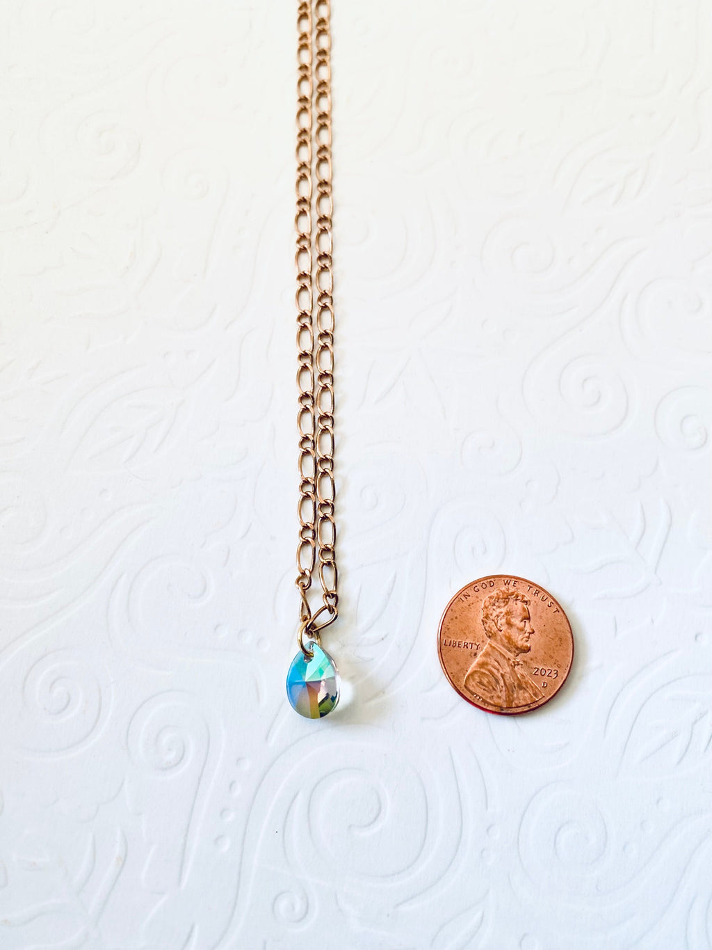 Swarovski Crystal Teardrop Necklace, Gold Plated Faceted Pendant