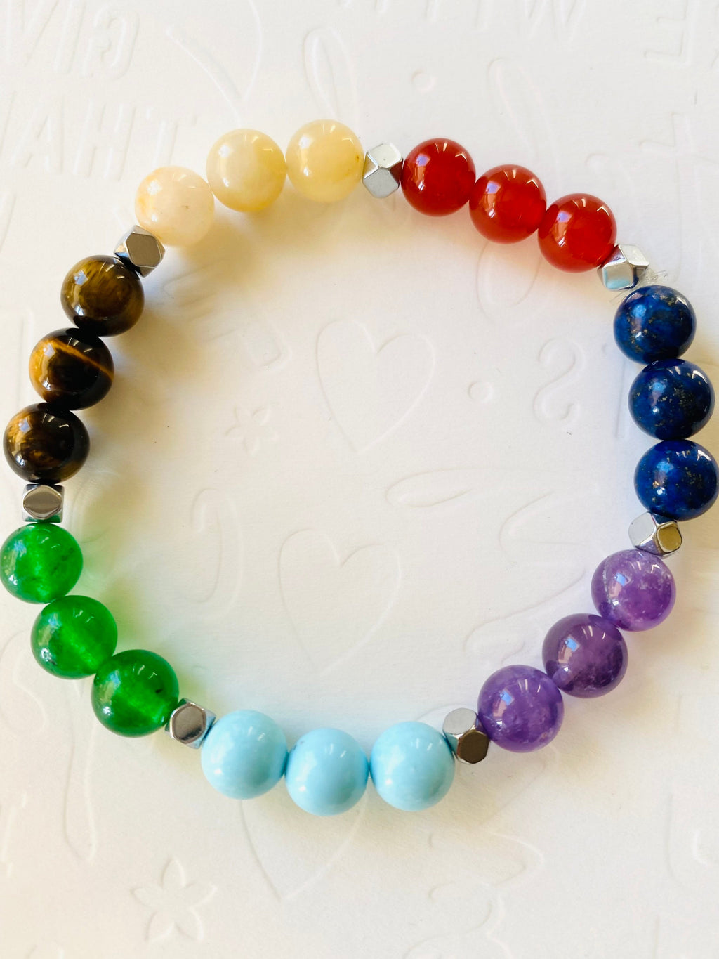 7 Chakra Gemstone Bracelet, Spiritual Balance, Yoga Jewelry