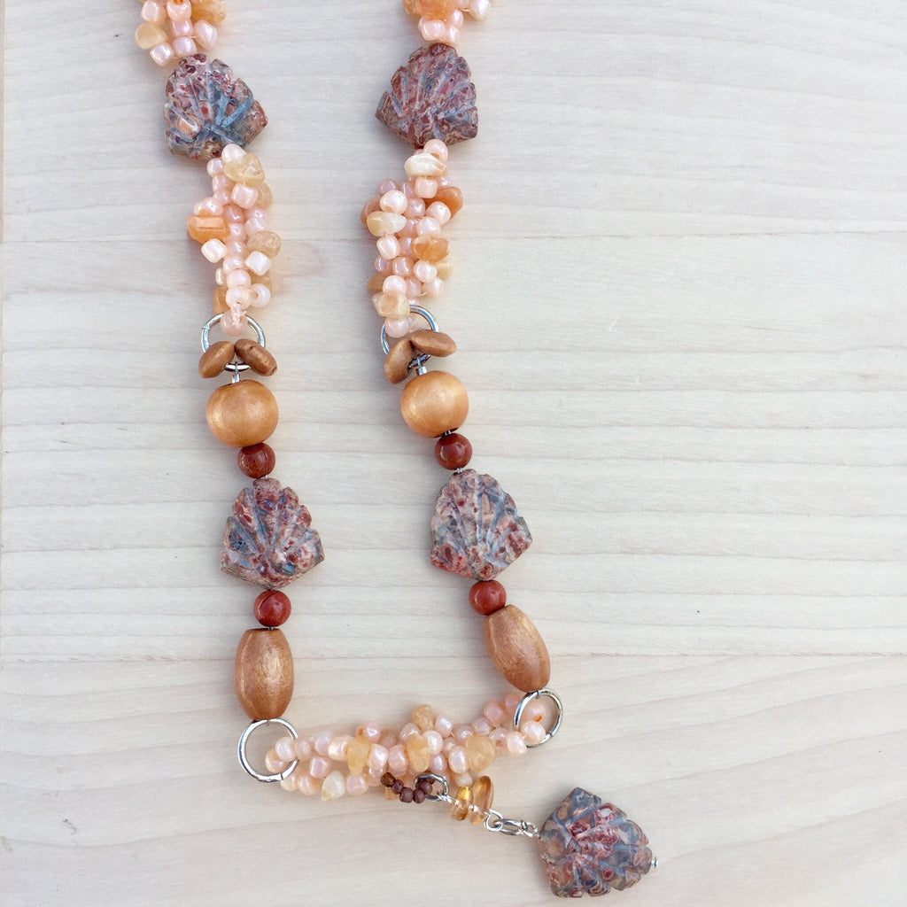 Poppy Jasper Beaded Necklace, Autumn Colors, Embellished Jewelry
