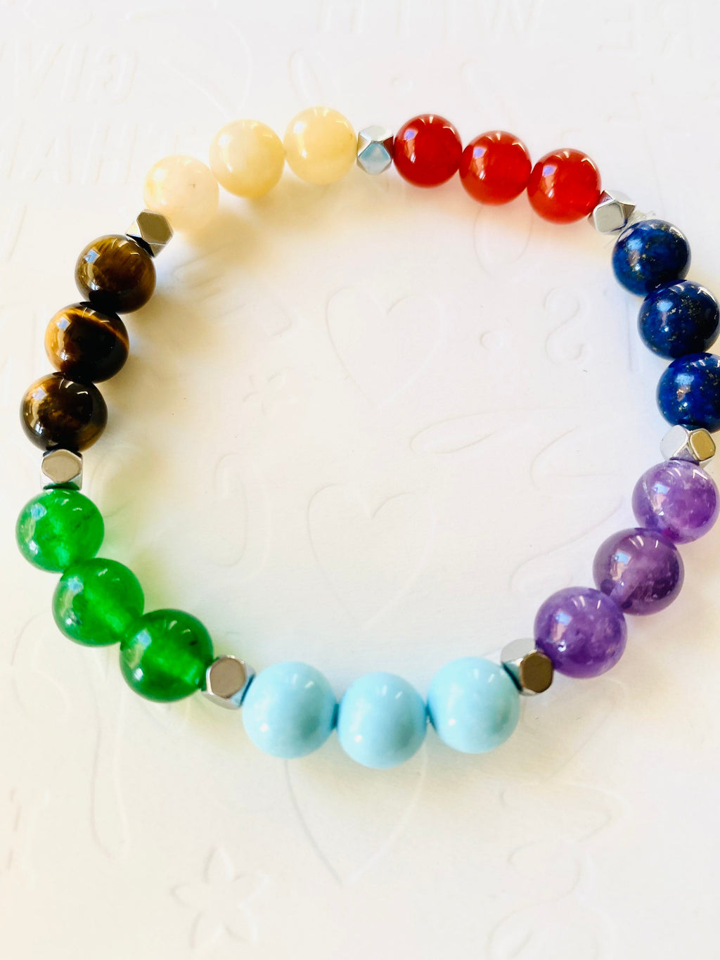 7 Chakra Gemstone Bracelet, Spiritual Balance, Yoga Jewelry